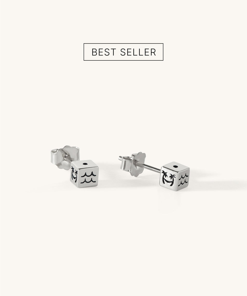 Bukit Cube Stud Earrings