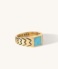 Porto Santo Signet Ring with Turquoise